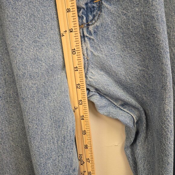 Vintage Wrangler Mens 36 High-Waisted Light Wash Straight-Leg Denim Jeans - Picture 3 of 8